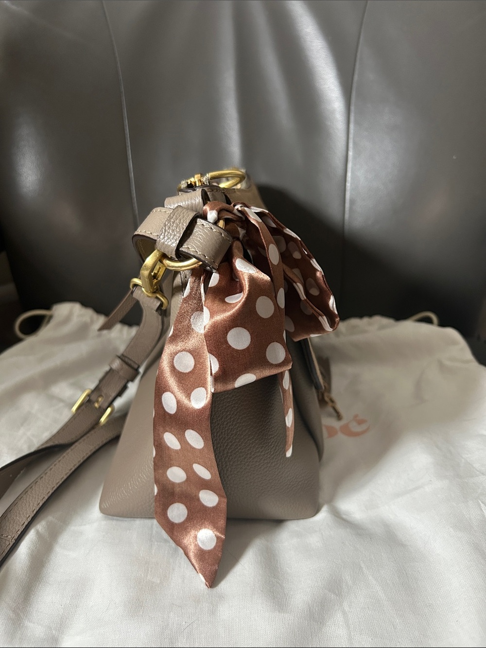 See By Chloé Taupe Suede & Leather Shoulder/Crossbody Bag - Picture 6 of 12